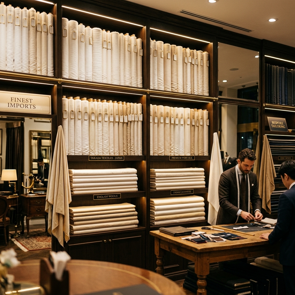 Premium Fabrics — Namaa Al-Qimma Gents Tailor Riyadh / أقمشة فاخرة — نماء القمة