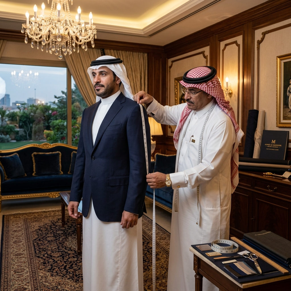 Home Measurement Service — Namaa Al-Qimma Gents Tailor Riyadh / قياس منزلي — نماء القمة